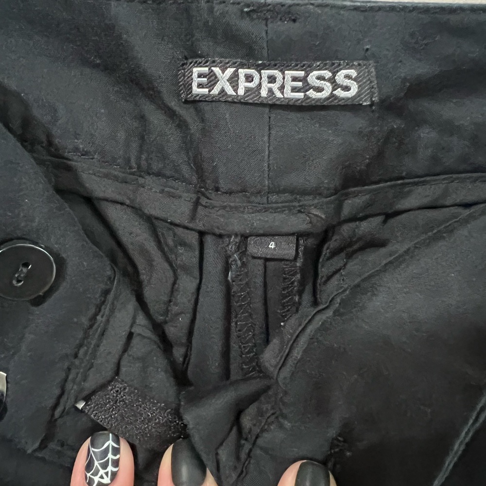 Express Women's Shorts - Black, White, Blue - Picture 3 of 5